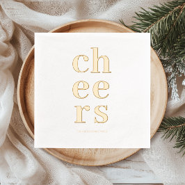 Minimal Gold Foil “Cheers” Cocktail  箔ナプキン