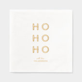 Minimal Gold Foil “HO HO HO” Christmas  箔ナプキン (正面)