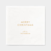 Minimal Gold Foil Merry Christmas 箔ナプキン (正面)