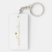 Minimal Gold Heart Script Signature Name  キーホルダー (裏面)