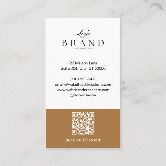 Minimal Gold Modern Professional Consultant Photo 名刺 (裏面)