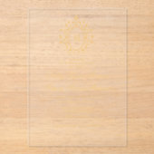 Minimal Gold Monogram Acrylic Wedding Invitation アクリル招待状 (正面)