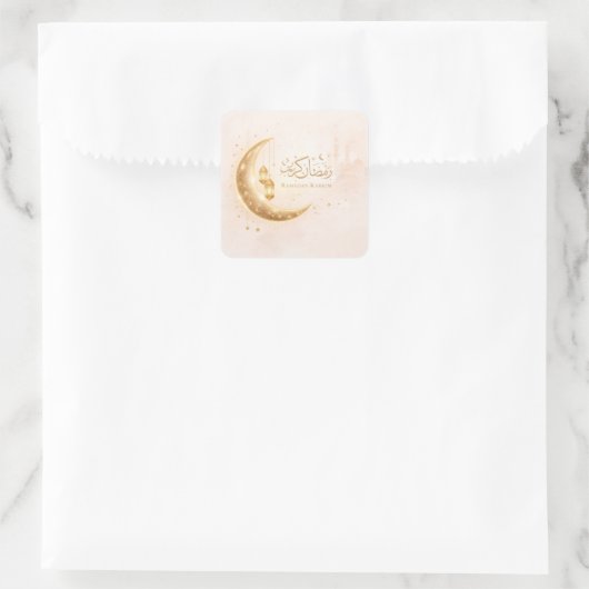 Minimal Gold Ramadan Kareem Stick– Elegant Islamic スクエアシール (バッグ)