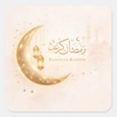 Minimal Gold Ramadan Kareem Stick– Elegant Islamic スクエアシール (正面)