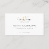 Minimal Gold Script Monogram Consultant 名刺 (裏面)