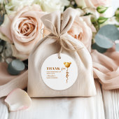 Minimal Gold Teddy Balloon Thank You フェイバータグ