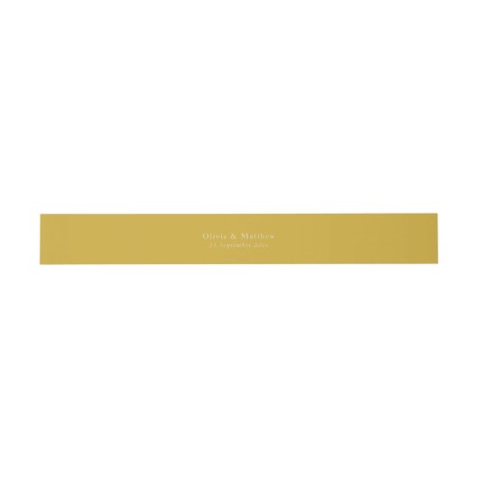 Minimal Gold Text Classic Wedding Envelope 招待状ベリーバンド (フラット)