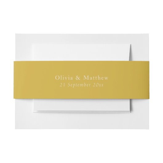 Minimal Gold Text Classic Wedding Envelope 招待状ベリーバンド (正面例)