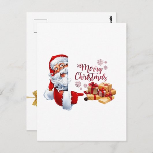 Minimal Golden Christmas Tree Card | Elegant Holid ポストカード (正面/裏面)