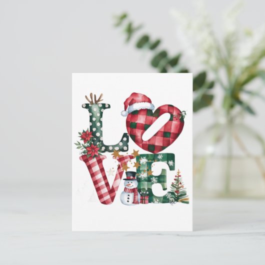 Minimal Golden Christmas Tree Card | Elegant Holid ポストカード (スタンド正面)