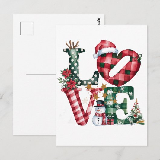 Minimal Golden Christmas Tree Card | Elegant Holid ポストカード (正面/裏面)