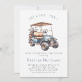 Minimal Golf Cart Lets Par Tee Baby Shower  招待状 (正面)