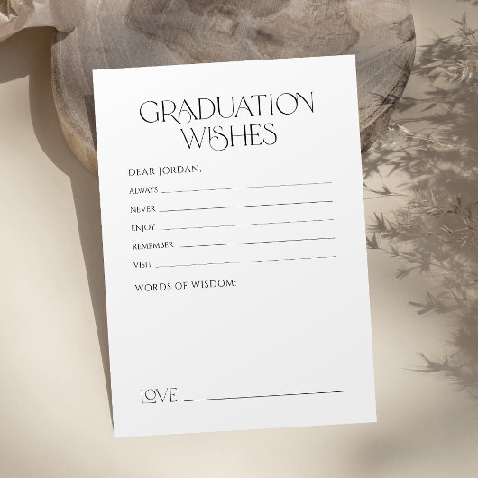 Minimal Graceful Elegance Graduate advice & wishes アドバイスカード