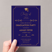 Minimal Grad Party Blue Acrylic Invitation アクリル招待状 (インサイチュ (ポータブル))