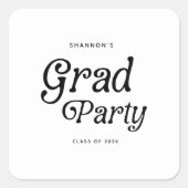 Minimal Grad Party Retro Graduation スクエアシール (正面)