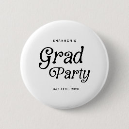Minimal Grad Party Retro Graduation 缶バッジ