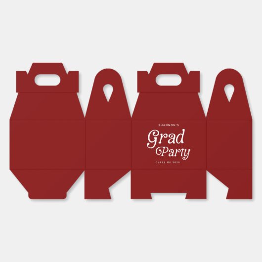 Minimal Grad Party Retro Graduation Favor Boxes フェイバーボックス (見開き)