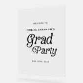 Minimal Grad Party Retro Graduation Welcome Sign アクリルサイン (傾斜)