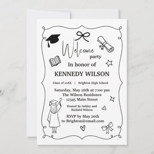 Minimal Graduation Invitation | Class of 2026 招待状 (正面)