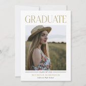 Minimal Graduation Photo Announcement 招待状 (正面)