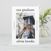 Minimal Graduation Photo Card | Custom College Gra 招待状 (スタンド正面)