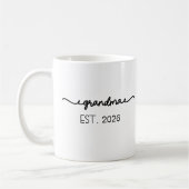 Minimal Grandma Established Handwritten Name Year コーヒーマグカップ (左)