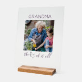 Minimal Grandma the Heart of it All Photo Acrylic アクリルサイン (傾斜)