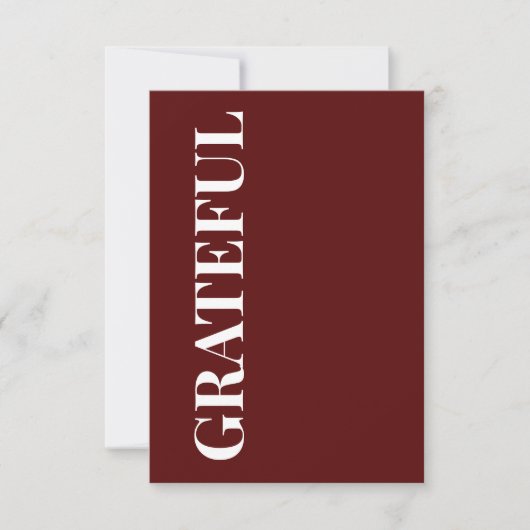 Minimal GRATEFUL | Deep Red Holiday Greeting カード (正面)