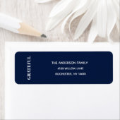 Minimal GRATEFUL | Navy Blue Address Label ラベル (インサイチュ)