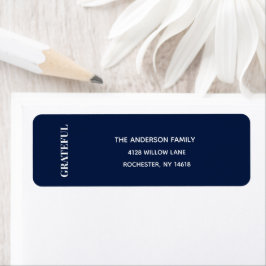 Minimal GRATEFUL | Navy Blue Address Label ラベル