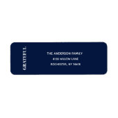 Minimal GRATEFUL | Navy Blue Address Label ラベル (正面)