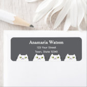 Minimal Gray Cat Return Address ラベル (インサイチュ)