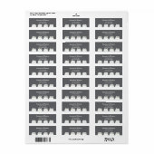 Minimal Gray Cat Return Address ラベル (フルシート)