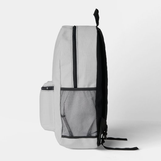Minimal Gray Custom Name Backpack プリントバックパック (右)