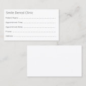 Minimal Gray Dental Appointment Card 予約カード (正面/裏面)