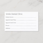 Minimal Gray Dental Appointment Card 予約カード (正面)