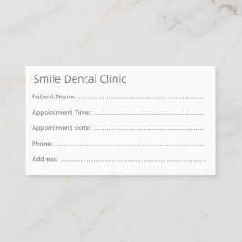 Minimal Gray Dental Appointment Card 予約カード