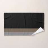 Minimal Gray & Taupe Vertical Stripes バスタオルセット (ハンドタオル)