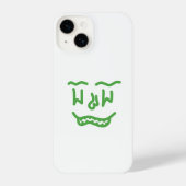 Minimal Green Doodle Face iPhone Case – Modern Art iPhoneケース (裏面)