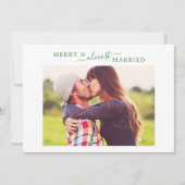 Minimal Green Merry Almost Married Save the Date シーズンカード (正面)