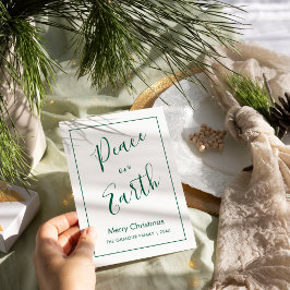 Minimal|Green Peace on Earth Christmas Card 招待状