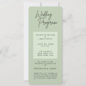 Minimal Green Sage Wedding Programs 招待状 (正面)