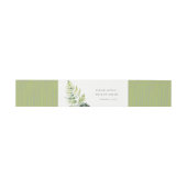 Minimal Green Watercolor Fern Foliage Wedding 招待状ベリーバンド (フラット)