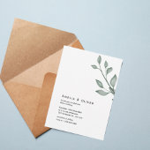 Minimal Greenery Botanical Wedding Invitation 招待状