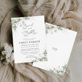 Minimal Greenery Bridal Shower Invitation 招待状