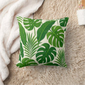 Minimal Greenery Leaves Botanical Throw Pillow クッション (ブランケット)