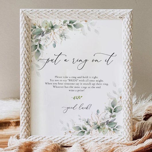 Minimal Greenery Put A Ring On It Sign 台座サイン