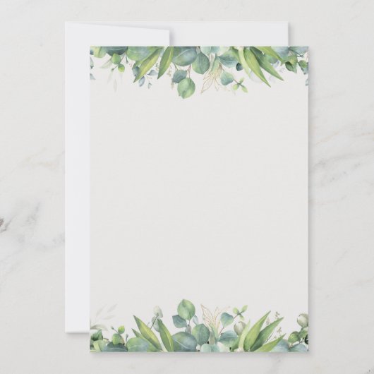 Minimal Greenery Wedding Invitation Gold Arch 招待状 (裏面)