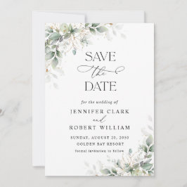 Minimal Greenery Wedding Save The Date セーブザデート