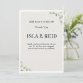 Minimal Greenery Wedding Thank You Card 招待状 (スタンド正面)